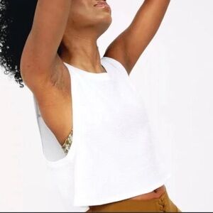 Aerie White tank top with cut out detail size medium